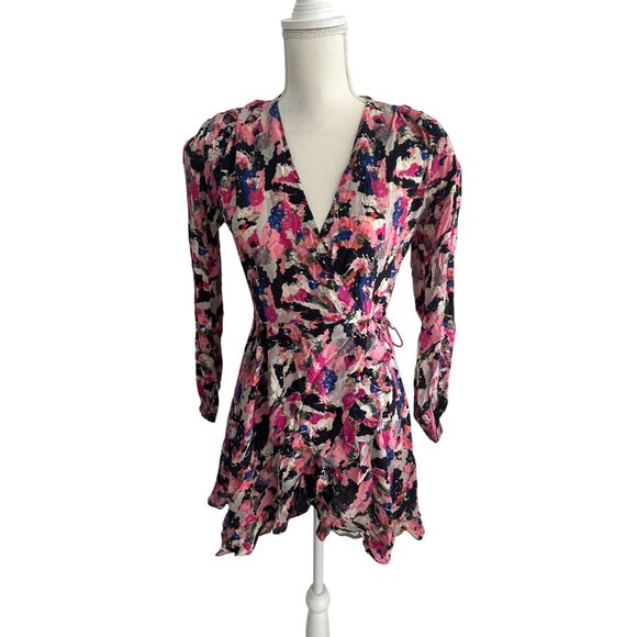 IRO Women's Pink Floral Wrap Dress Size 34 US XS - Picture 2 of 11